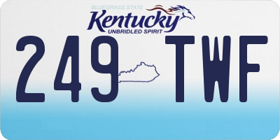 KY license plate 249TWF
