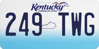 KY license plate 249TWG