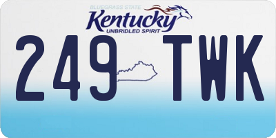 KY license plate 249TWK