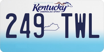 KY license plate 249TWL