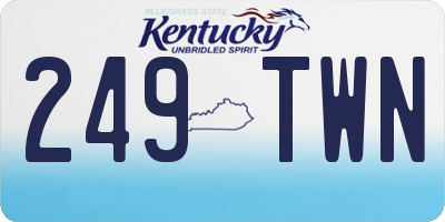 KY license plate 249TWN