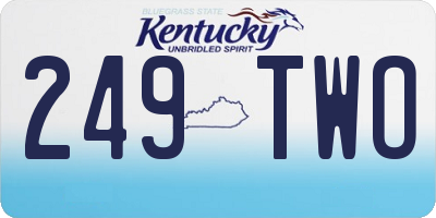 KY license plate 249TWO
