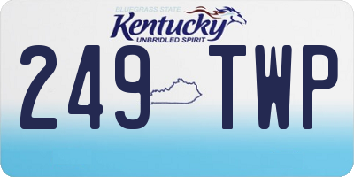KY license plate 249TWP