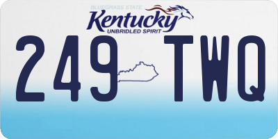 KY license plate 249TWQ
