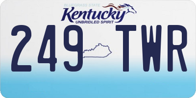 KY license plate 249TWR
