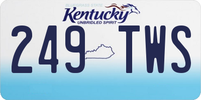 KY license plate 249TWS