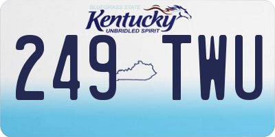 KY license plate 249TWU
