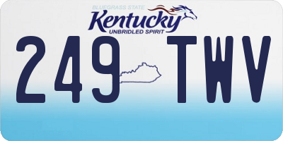 KY license plate 249TWV