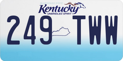 KY license plate 249TWW
