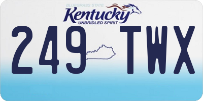 KY license plate 249TWX