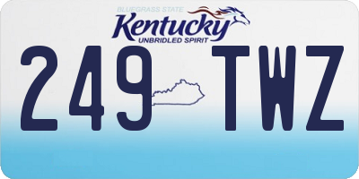 KY license plate 249TWZ