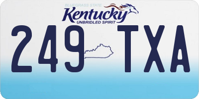 KY license plate 249TXA
