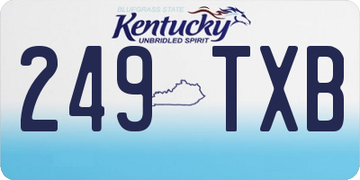 KY license plate 249TXB