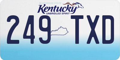 KY license plate 249TXD