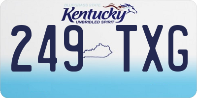 KY license plate 249TXG