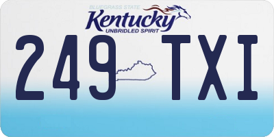 KY license plate 249TXI