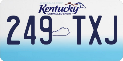 KY license plate 249TXJ
