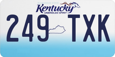 KY license plate 249TXK