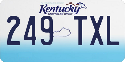 KY license plate 249TXL