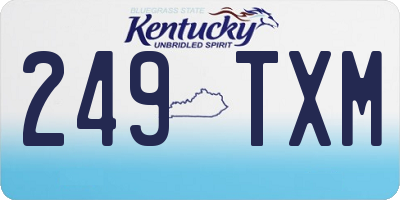 KY license plate 249TXM