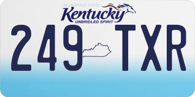 KY license plate 249TXR