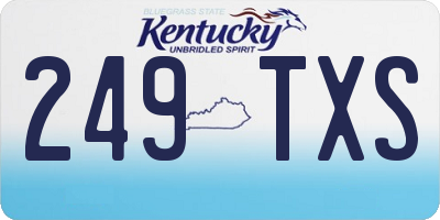 KY license plate 249TXS