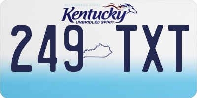 KY license plate 249TXT