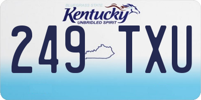 KY license plate 249TXU