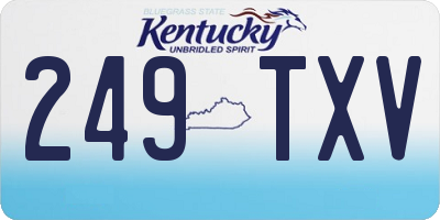 KY license plate 249TXV