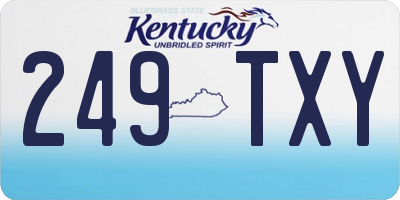 KY license plate 249TXY