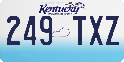 KY license plate 249TXZ