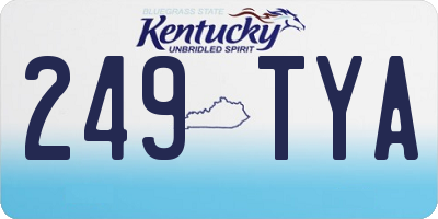 KY license plate 249TYA