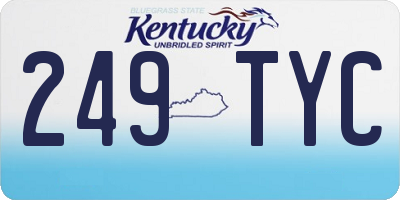 KY license plate 249TYC