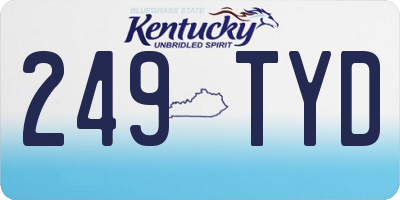 KY license plate 249TYD