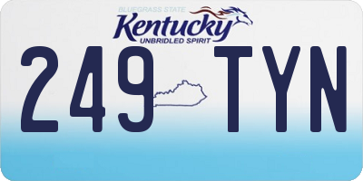 KY license plate 249TYN