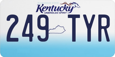 KY license plate 249TYR