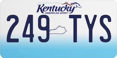 KY license plate 249TYS