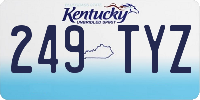 KY license plate 249TYZ
