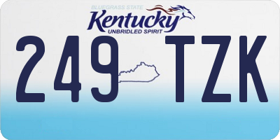 KY license plate 249TZK