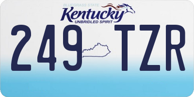 KY license plate 249TZR