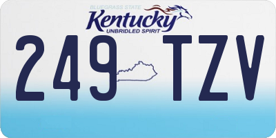 KY license plate 249TZV