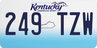 KY license plate 249TZW