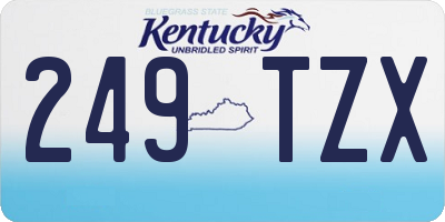 KY license plate 249TZX