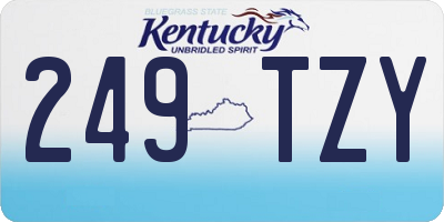 KY license plate 249TZY