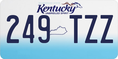 KY license plate 249TZZ