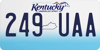 KY license plate 249UAA