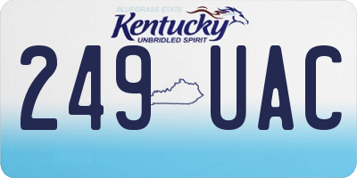 KY license plate 249UAC
