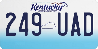 KY license plate 249UAD
