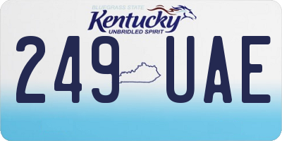 KY license plate 249UAE