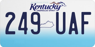 KY license plate 249UAF